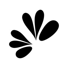 Abstract black fluid burst with organic shapes on a white background