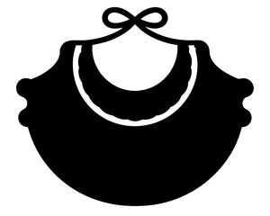 baby bib simple black silhouette vector icon