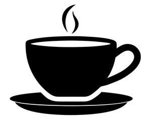 coffee cup black silhouette vector icon