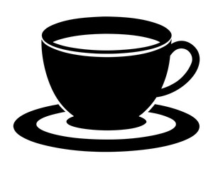 coffee cup black silhouette vector icon