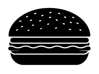 hamburger simple black silhouette vector