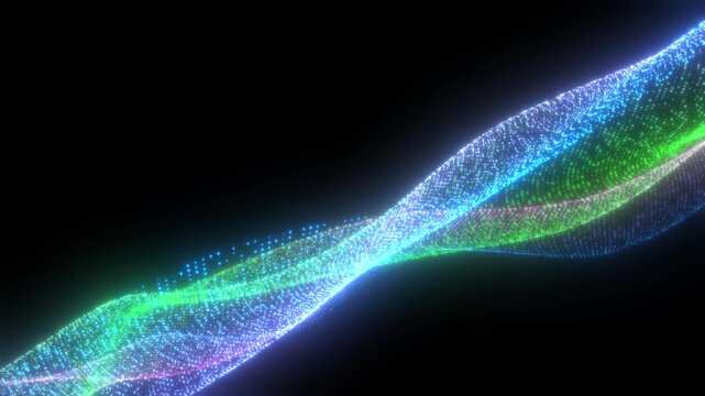 Wave dot particle background animation. light particle with shiny effect. Smooth and calm light effect. High quality 4k Technology background.