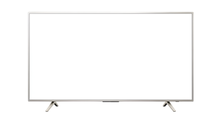 Modern Flat Screen Television with White Screen display