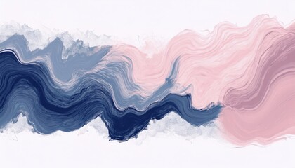 abstract fluid swirl in soft pink and deep navy blending across white background with flowing marbled texture and airy motion ideal for modern wallpaper or minimalist banner design