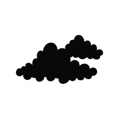 Stylized black cloud silhouette illustration on a clean white background