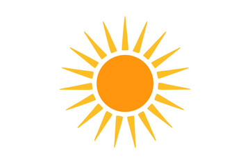 A Vibrant Stylized Sun with Orange and Yellow Rays Radiating Outward