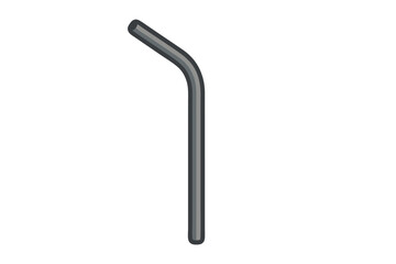 A Bent Gray Drinking Straw Isolated Against a Transparent Background