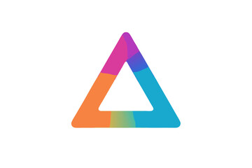 Colorful Geometric Triangle with Rounded Corners and Segmented Sections