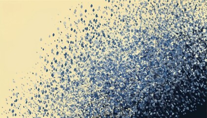 abstract blue speckle gradient cascading across cream backdrop with scattered mosaic texture and organic motion ideal for minimalist wallpaper or spacious banner background
