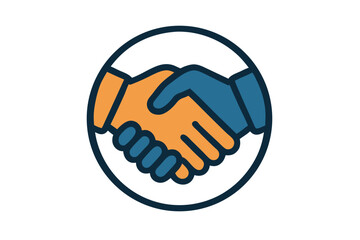 Symbolic Handshake Icon Depicting Agreement and Successful Collaboration