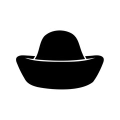 Simple Black Silhouette of a Chinese Gold Ingot on a White Background