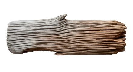Weathered Driftwood Piece on Black Background timber