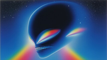 Extraterrestrial Specter: An artistic, neon-hued depiction of an extraterrestrial entity, radiating a sense of mystery and futuristic wonder. 