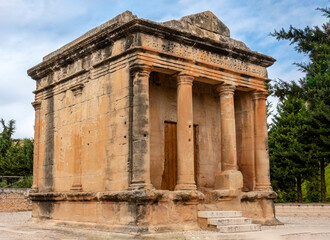 Fototapeta premium Magnificent Late Roman Architecture Fabara Mausoleum Zaragoza Spain 4th Century AD Ancient Burial Monument and Temple Structure