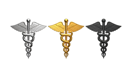 Caduceus Symbols in Silver Gold and Black graphic (259