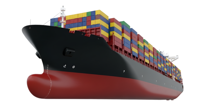 Cargo Ship Loaded with Colorful Shipping Containers