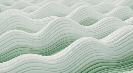 Obraz premium Soft textured fabric pattern with wavy lines and subtle green hues for comfort and design