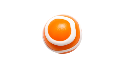 Orange and White Striped Sphere Isolated on Black ball