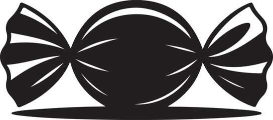 Wrapped candy silhouette vector