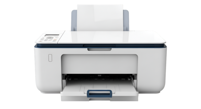 White All-in- One Printer With Blue Accents scanner