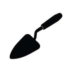 Silhouette of a trowel, a common hand tool used in gardening