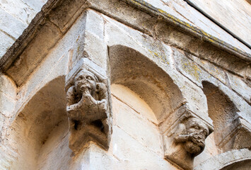 Magnificent Romanesque and Gothic Sculpture Santa Maria de Vallbona Monastery Lleida Spain 13th Century Medieval Corbel Detail and Stone Heads © Nandi Estévez