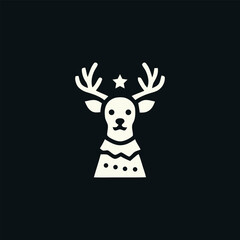 Minimalist Festive Reindeer Vector Icon for Holiday Designs