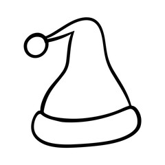 Vector Santa Claus Hat outline icon doodle sketch 