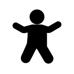 Silhouette of a person standing with arms outstretched and legs apart