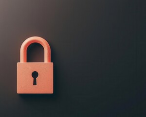 Minimal password management concept with glowing dots and padlock
