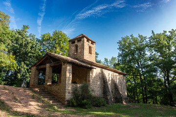 The 11th-century Romanesque hermitage of Sant Mart&iacute; del Corb in Les Preses, La Garrotxa, Spain.