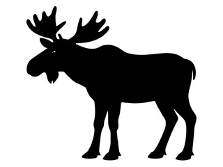 moose black silhouette vector,moose icon 