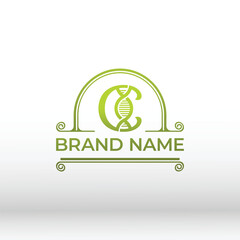  Elegant Logo Vintage letter C combination with DNA Helix
