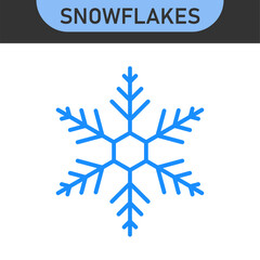 Set of blue Snowflakes icons. Vector winter icons