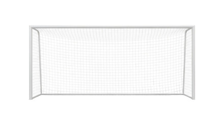 White soccer goal with net on black background football goal
