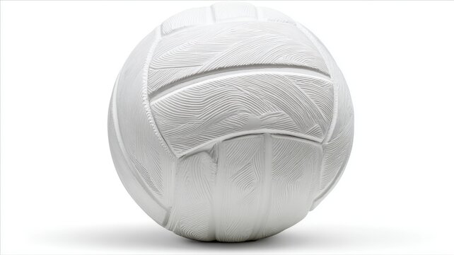 Dynamic white volleyball captured mid-air on a clean white background, illustrating motion, energy, and athletic action for sports design and creative projects