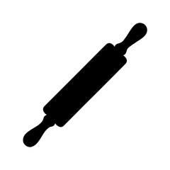 Stylized silhouette of a wooden rolling pin for cooking baking