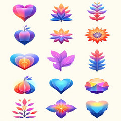 boho style, zen flower, spa icon, wellness symbol, lotus art, minimal floral, 