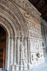 High Romanesque Architecture Santa Maria de Ripoll Monastery Spain 12th Century Medieval Portal Tympanum and Sculpture