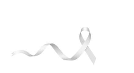 Isolated white awareness ribbon for solidarity, hope, peace, protection and support cause