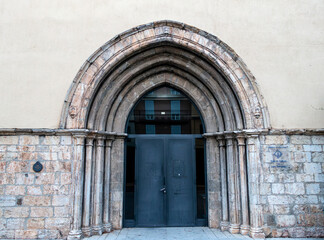 Gothic Architecture Sant Domènec Portal La Seu d'Urgell Spain 14th Century Medieval Entrance Stone Archway