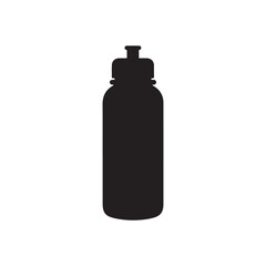 Reusable water bottle silhouette vector flat illustration design on white background