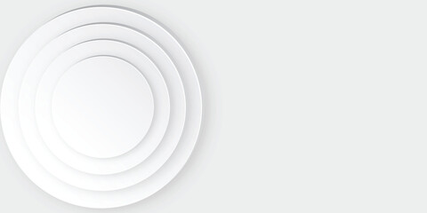 Abstract minimalist white background with circular element pattern