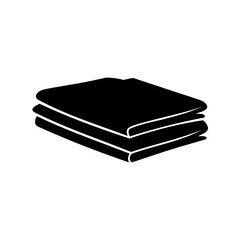 Black and white illustration of a stack of three folded towels