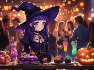 Witch at a Halloween party