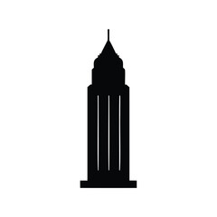 Silhouette of a prominent architectural structure against a white background.