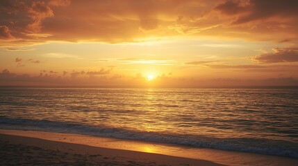 Obraz premium Golden Sunset at the Beach