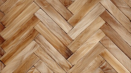 Natural wooden herringbone parquet floor background
