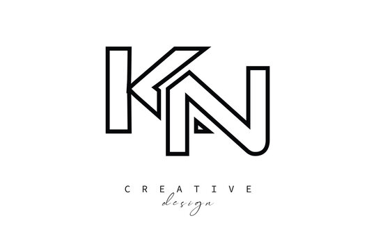 KN Creative Monogram Logo Design-Stock Creative Branding Design Concept