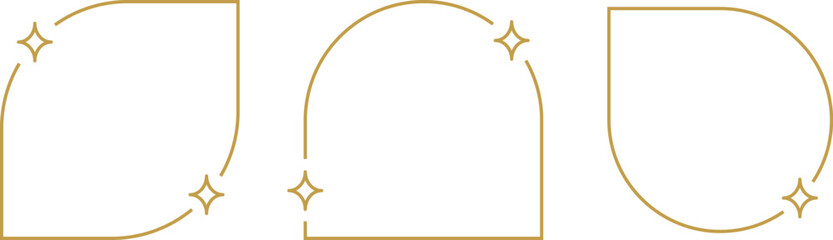 Elegant gold arched frames with star accents